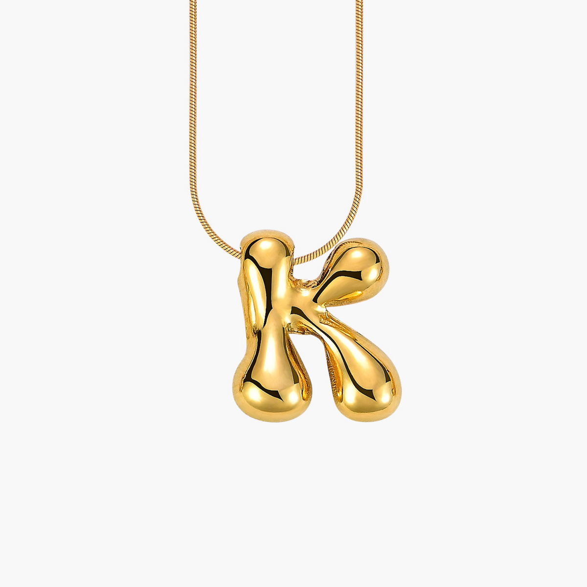 Gouden Gloed Bubbelletter Initiaal Ketting