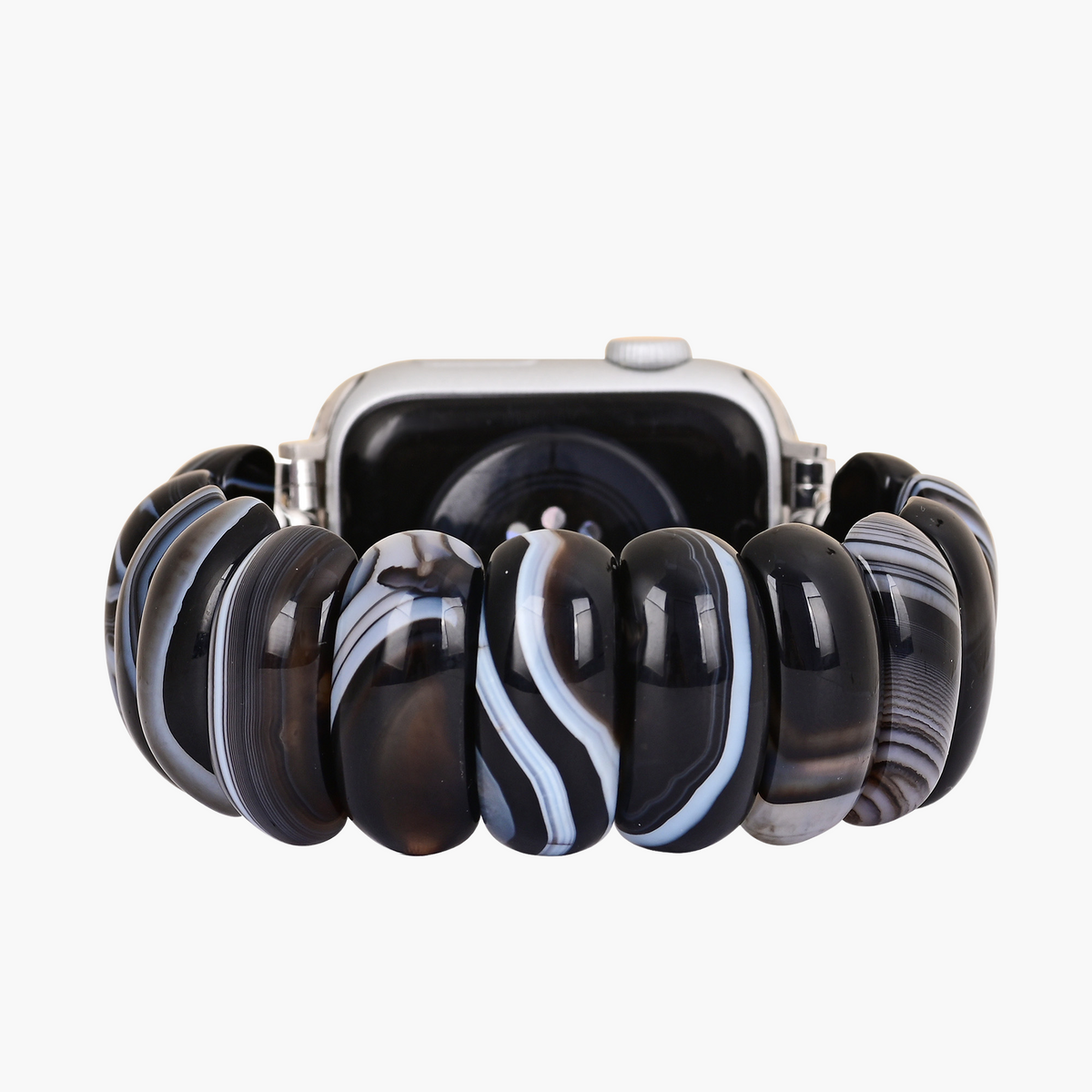 Zwarte Marmer Agaat Apple Watch Band