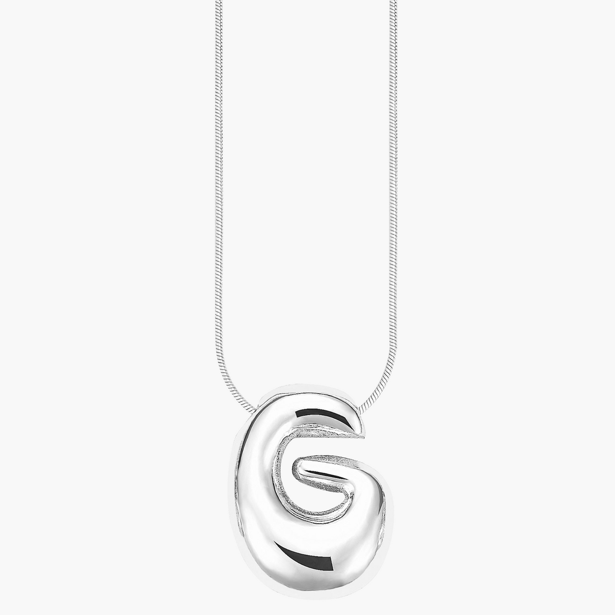 Zilveren Glow Bubble Letter Initial Ketting