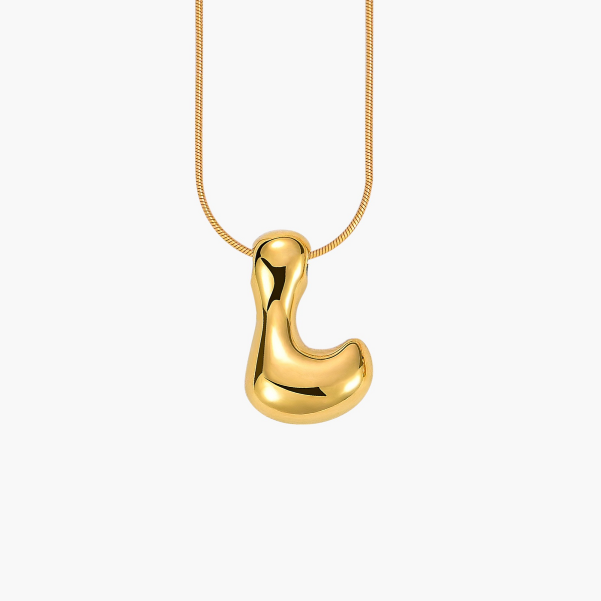Gouden Gloed Bubbelletter Initiaal Ketting
