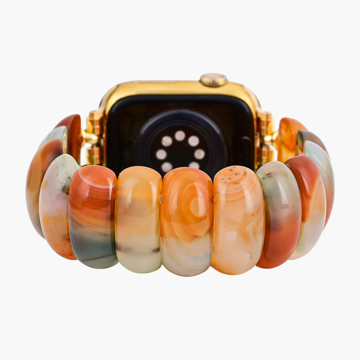 Golden Dusk Agaat Rekbare Apple Watch Band