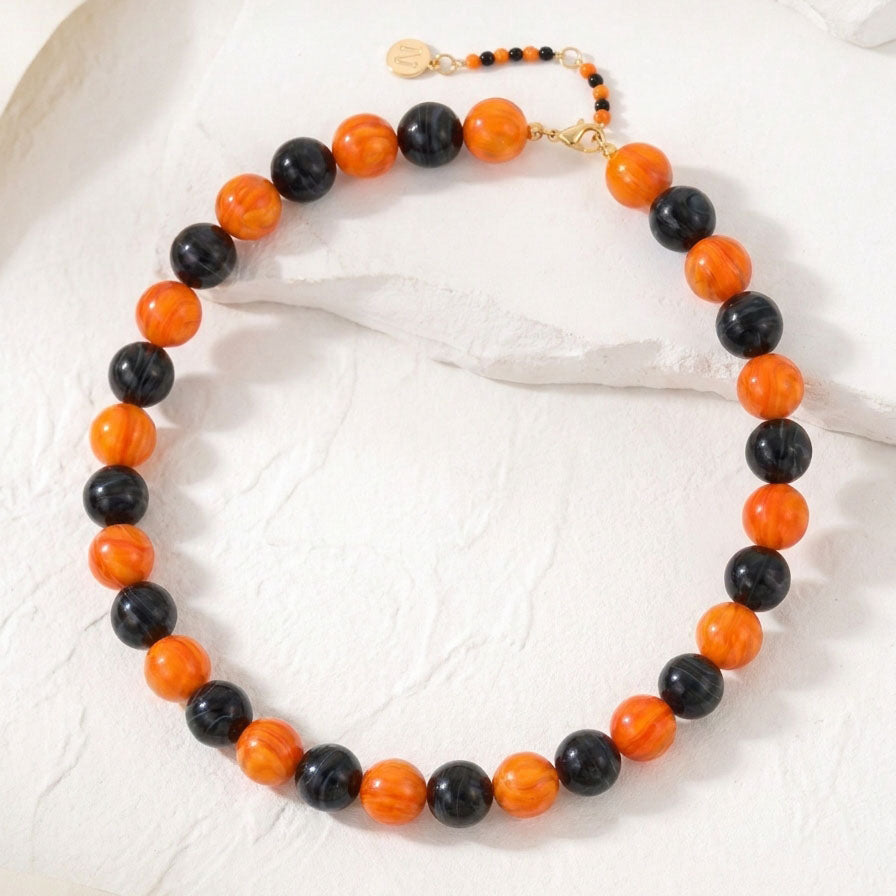 Halloween-chunky ketting met Middernachtpompoen