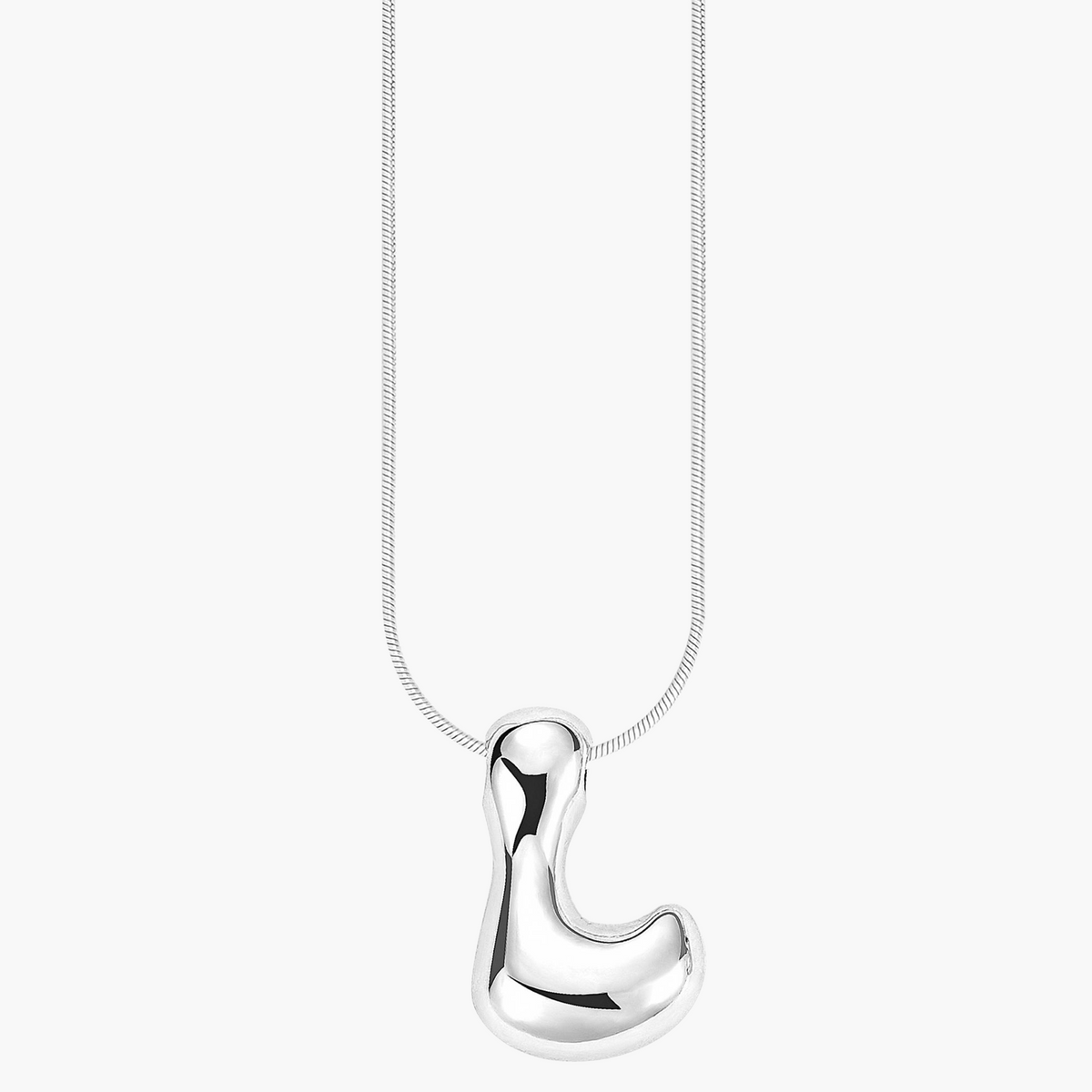 Zilveren Glow Bubble Letter Initial Ketting