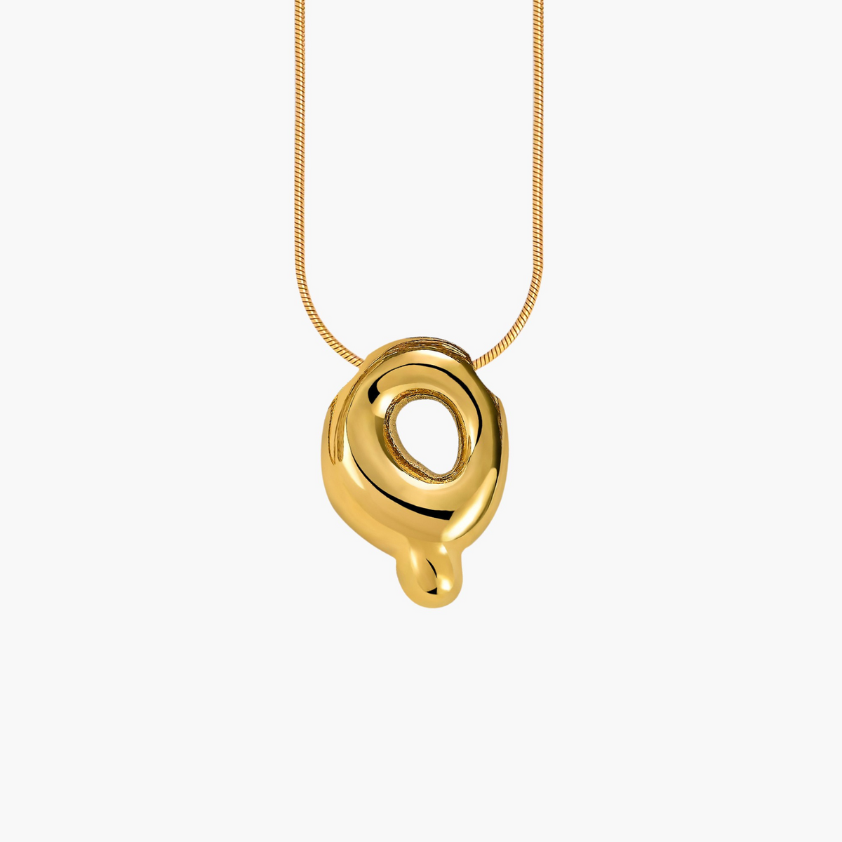 Gouden Gloed Bubbelletter Initiaal Ketting