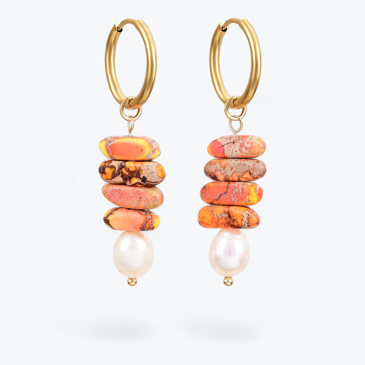 Ocean Bliss Pearl & Aventurine Jasper Oorringhangers