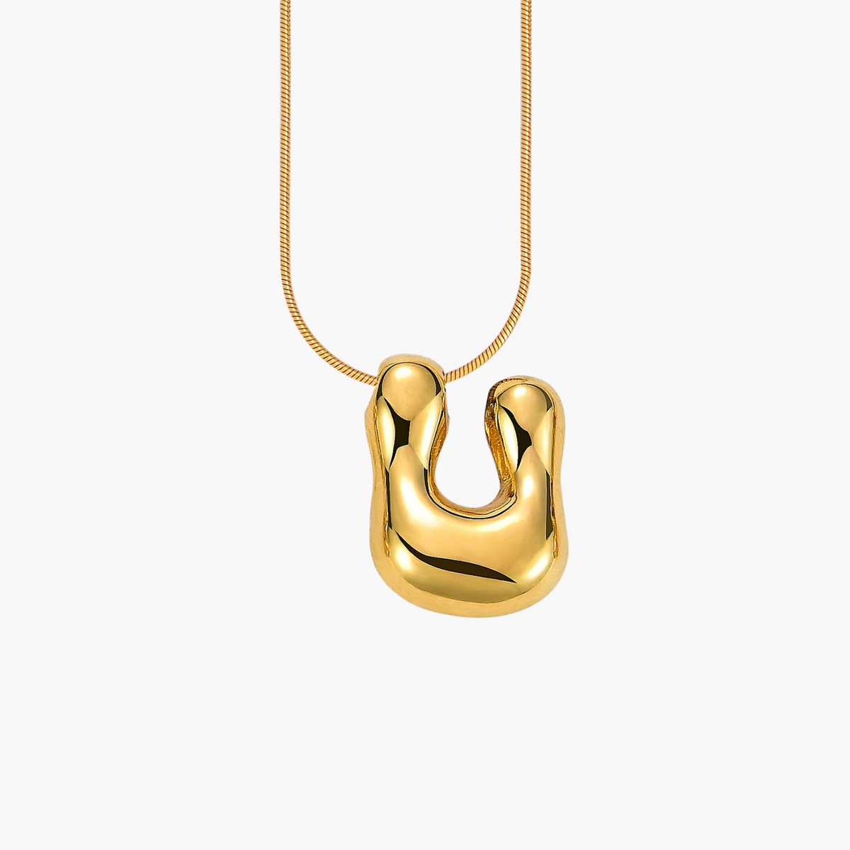 Gouden Gloed Bubbelletter Initiaal Ketting