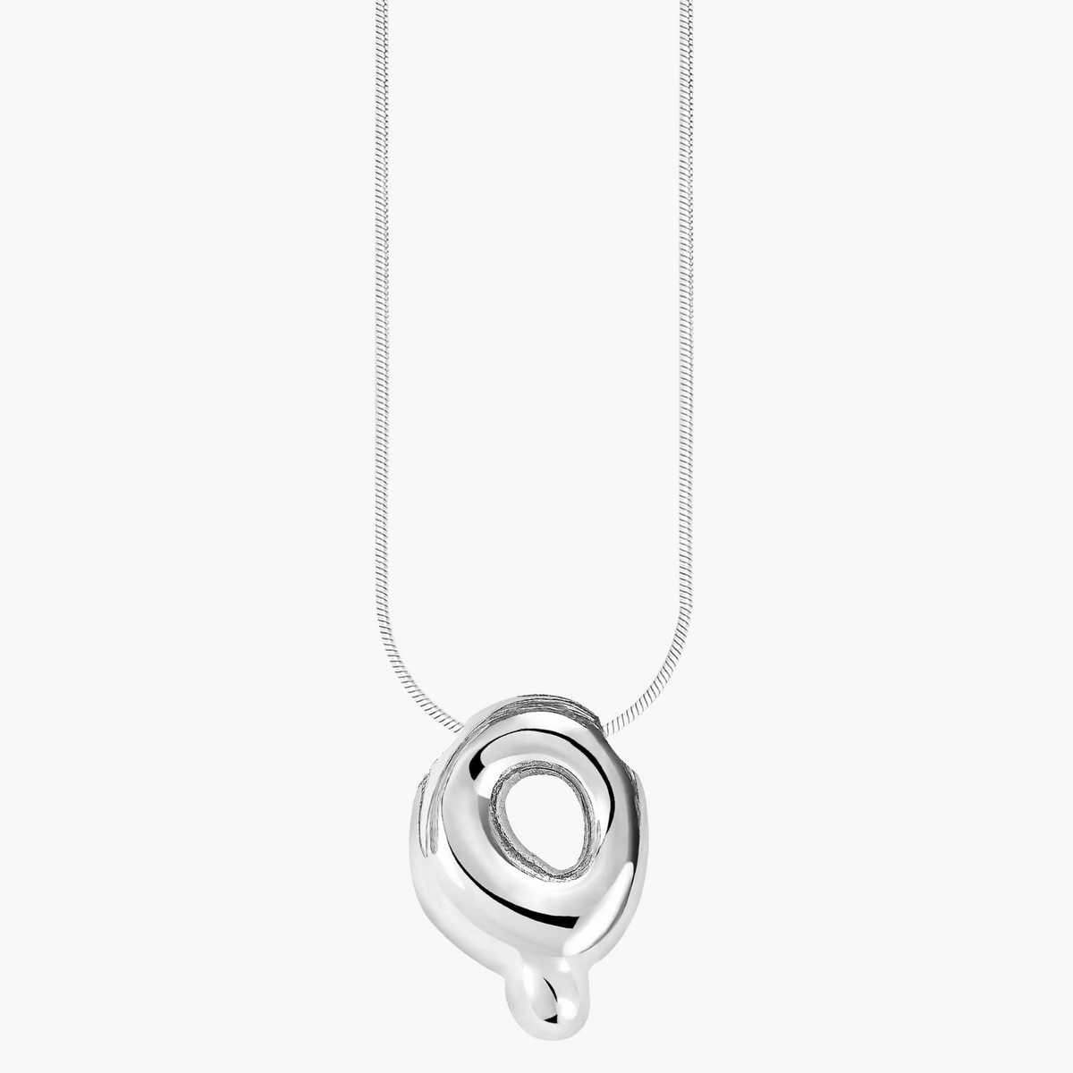 Zilveren Glow Bubble Letter Initial Ketting