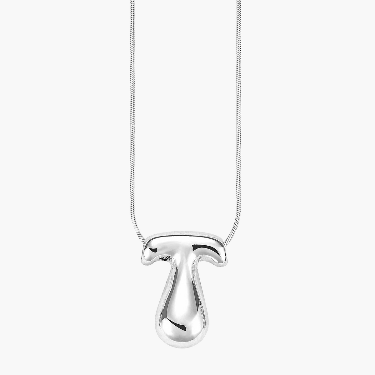 Zilveren Glow Bubble Letter Initial Ketting