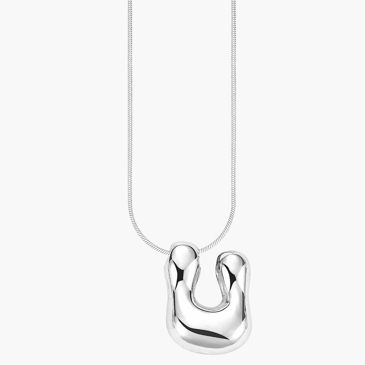 Zilveren Glow Bubble Letter Initial Ketting
