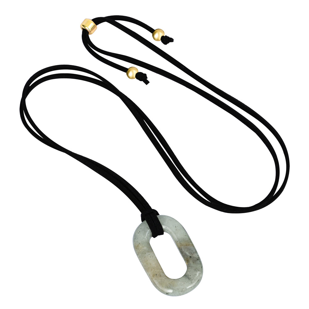 Suède Labradoriet Sereniteit Ketting