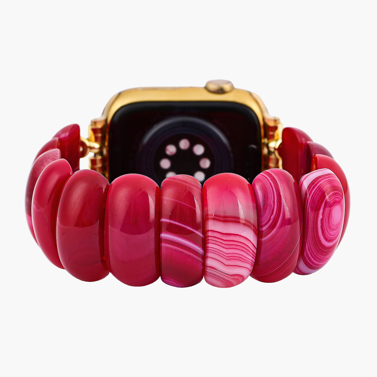 Crimson Mirage Agaat Rekbare Apple Watch Band