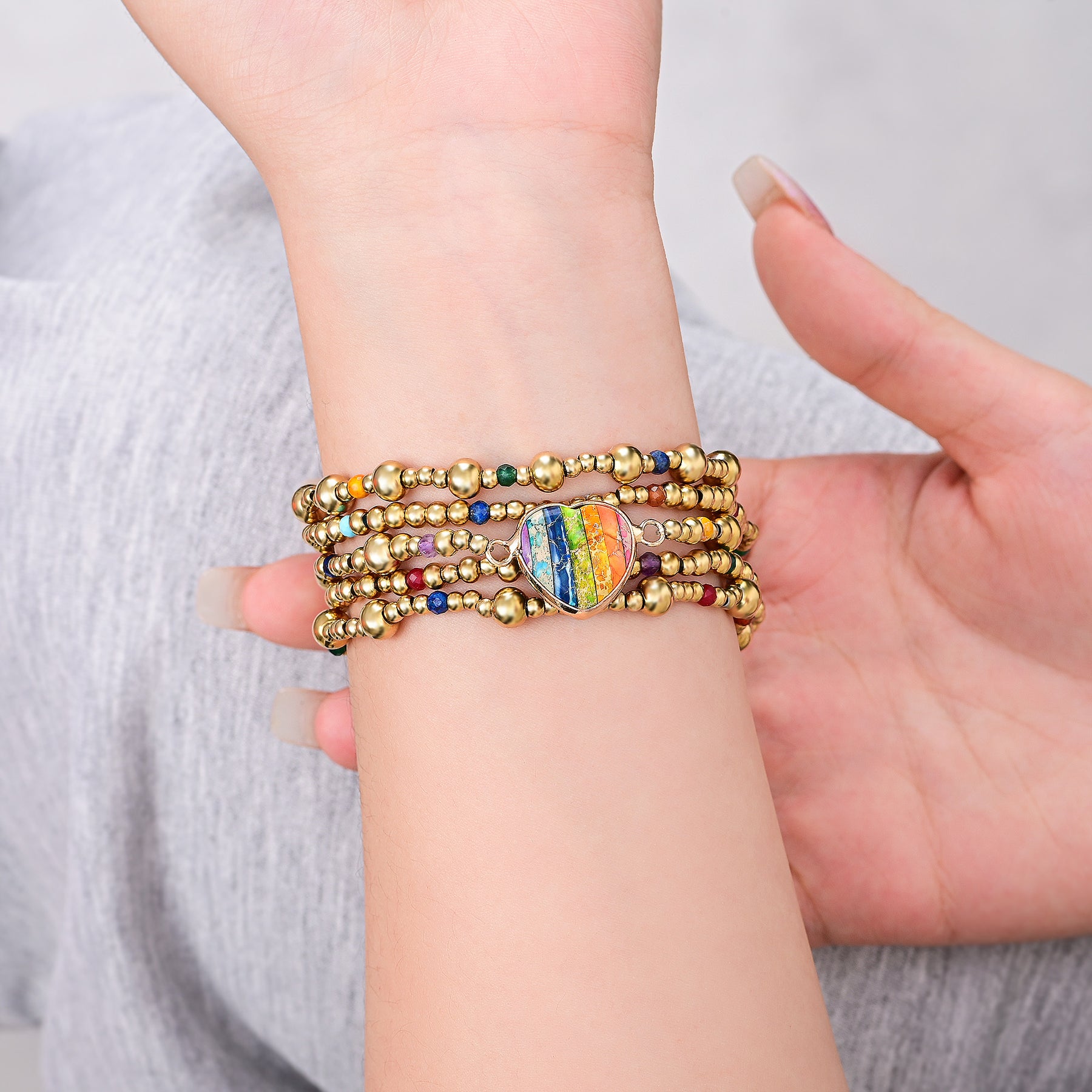 Golden Essence Heart Stretch Apple Watch-band