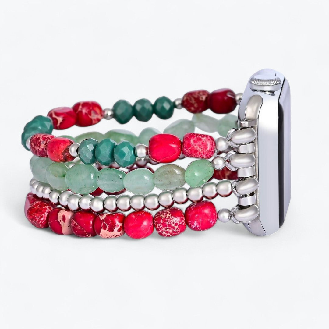 Evergreen Zilveren Elegantie Kerst Apple Watch Band