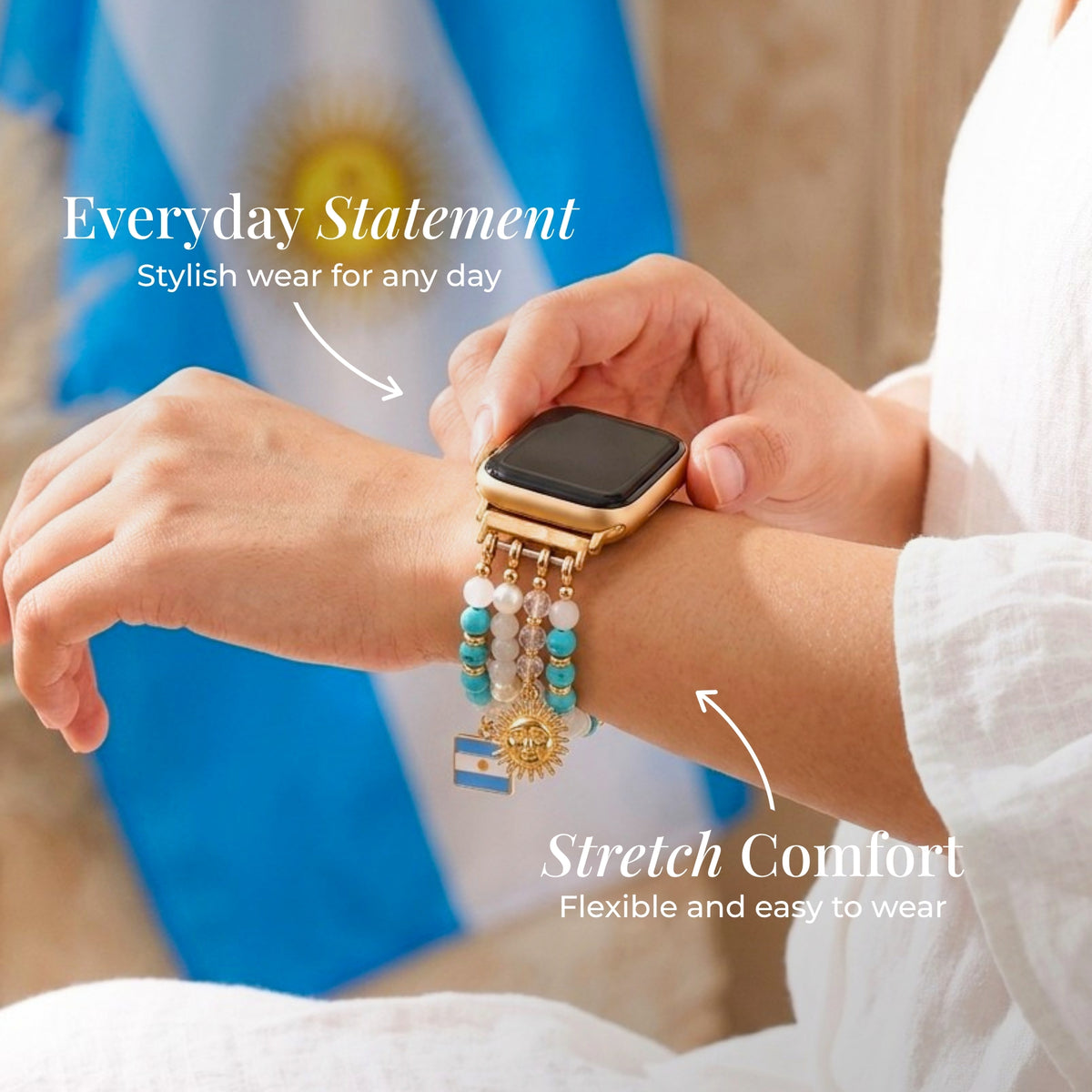 Argentinië Albiceleste Stretch Apple Watch-bandje