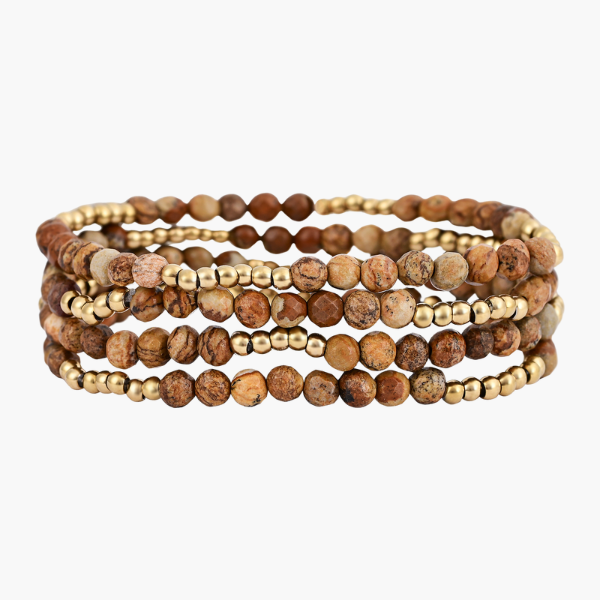 Gouden Aarde Jaspis Armband Set