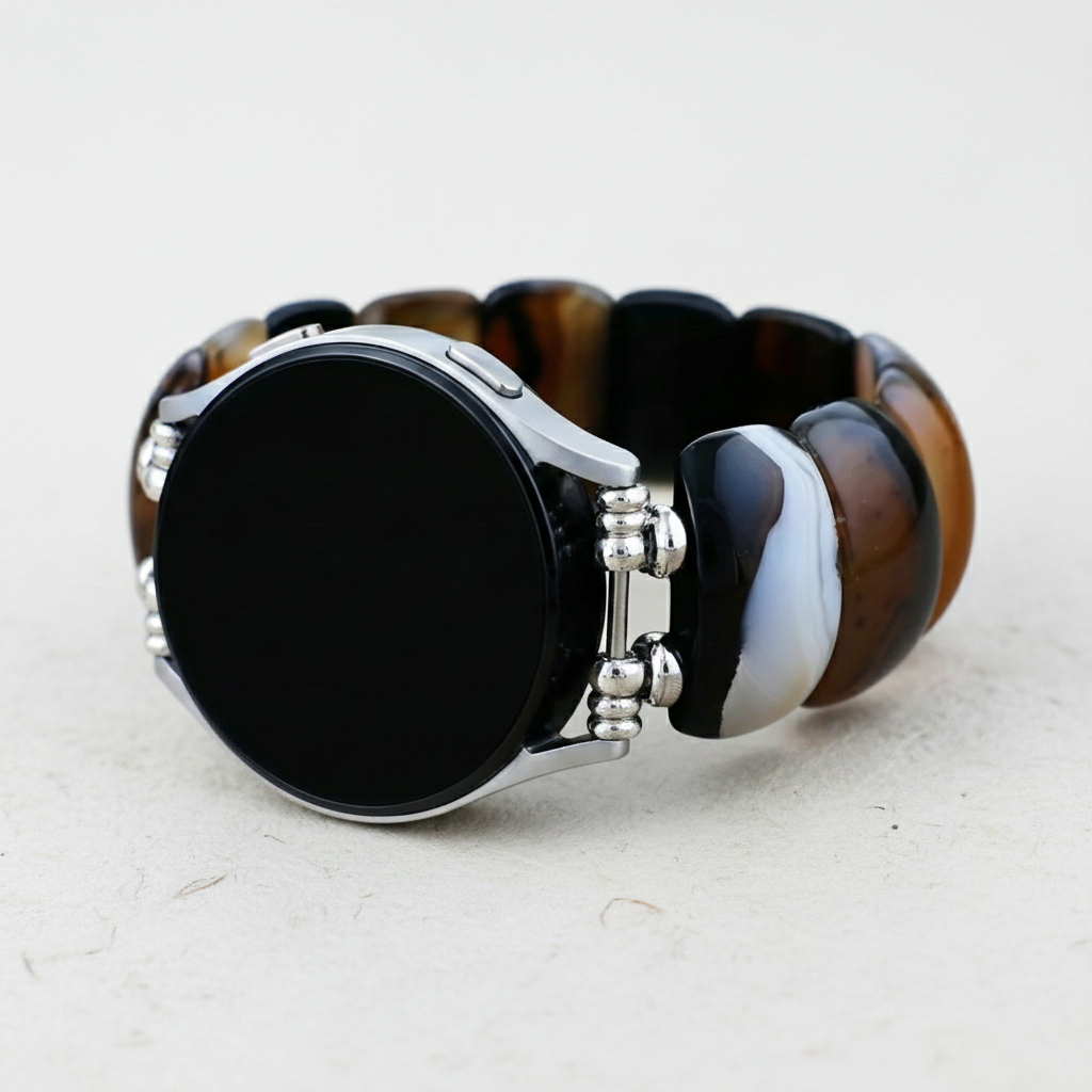 Boheemse Onyx Elegantie Elastische Samsung Galaxy Horlogeband