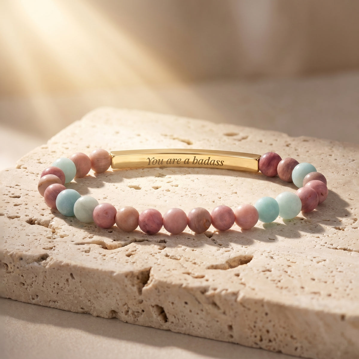 Geheime Boodschap Pastelstenen Armband
