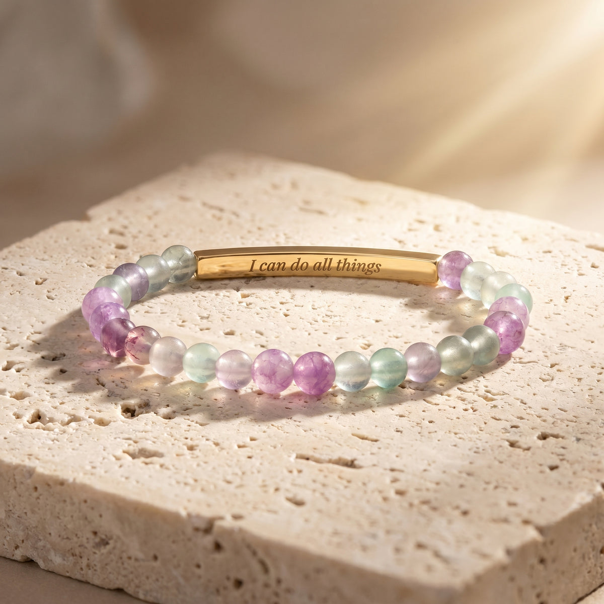 Geheime Boodschap Lavendelstenen Armband