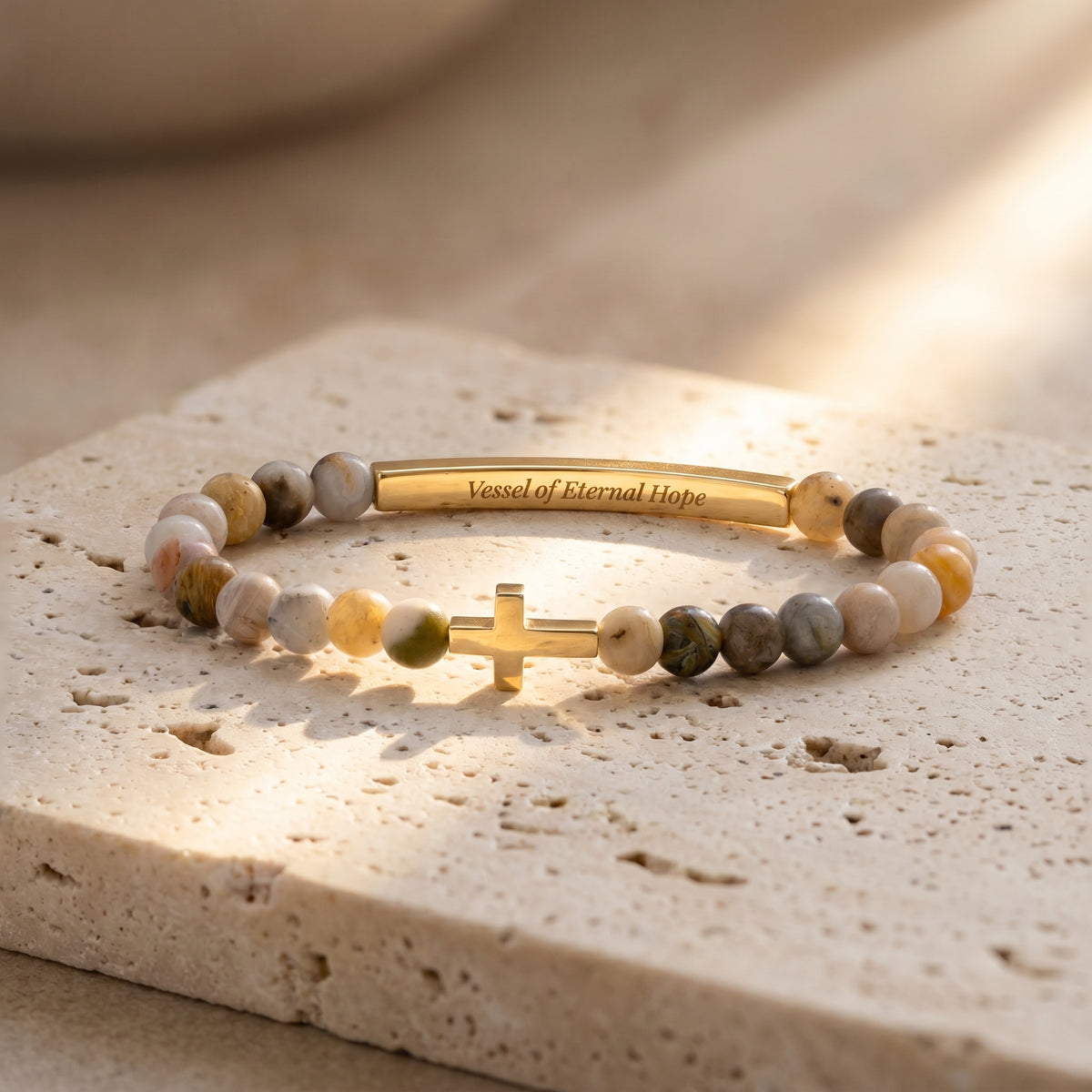 Armband van Doelgerichte Vaten met Geheime Boodschap van Agaat