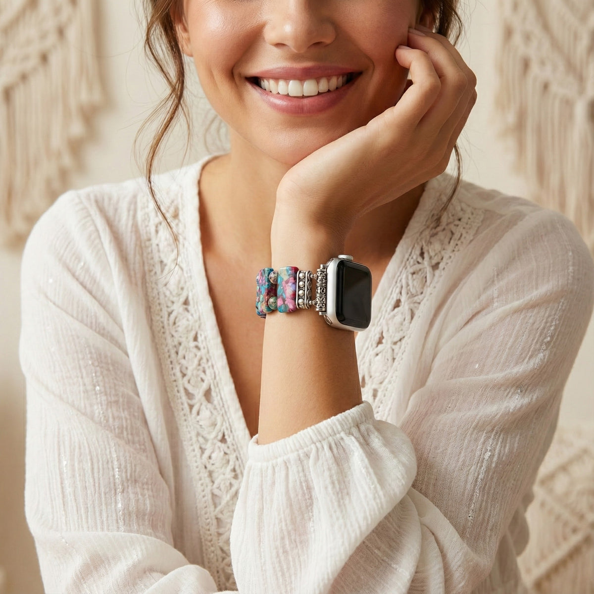 Hemelse Glans Stretch Apple Watch Bandje