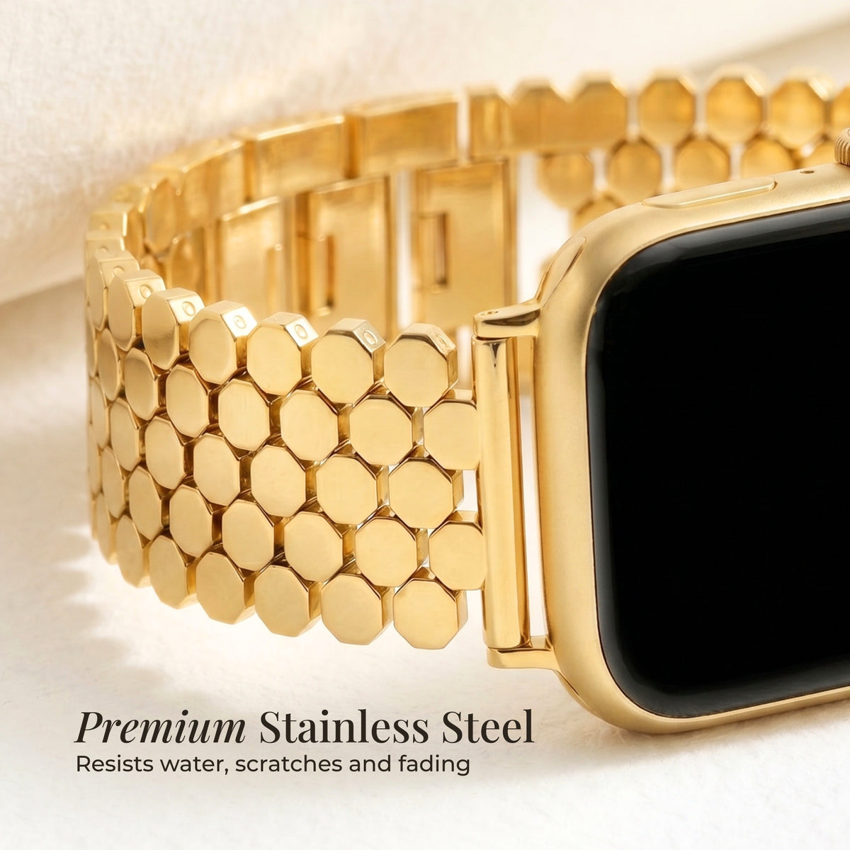 Gouden Honingraat Luxe Apple Watch Bandje