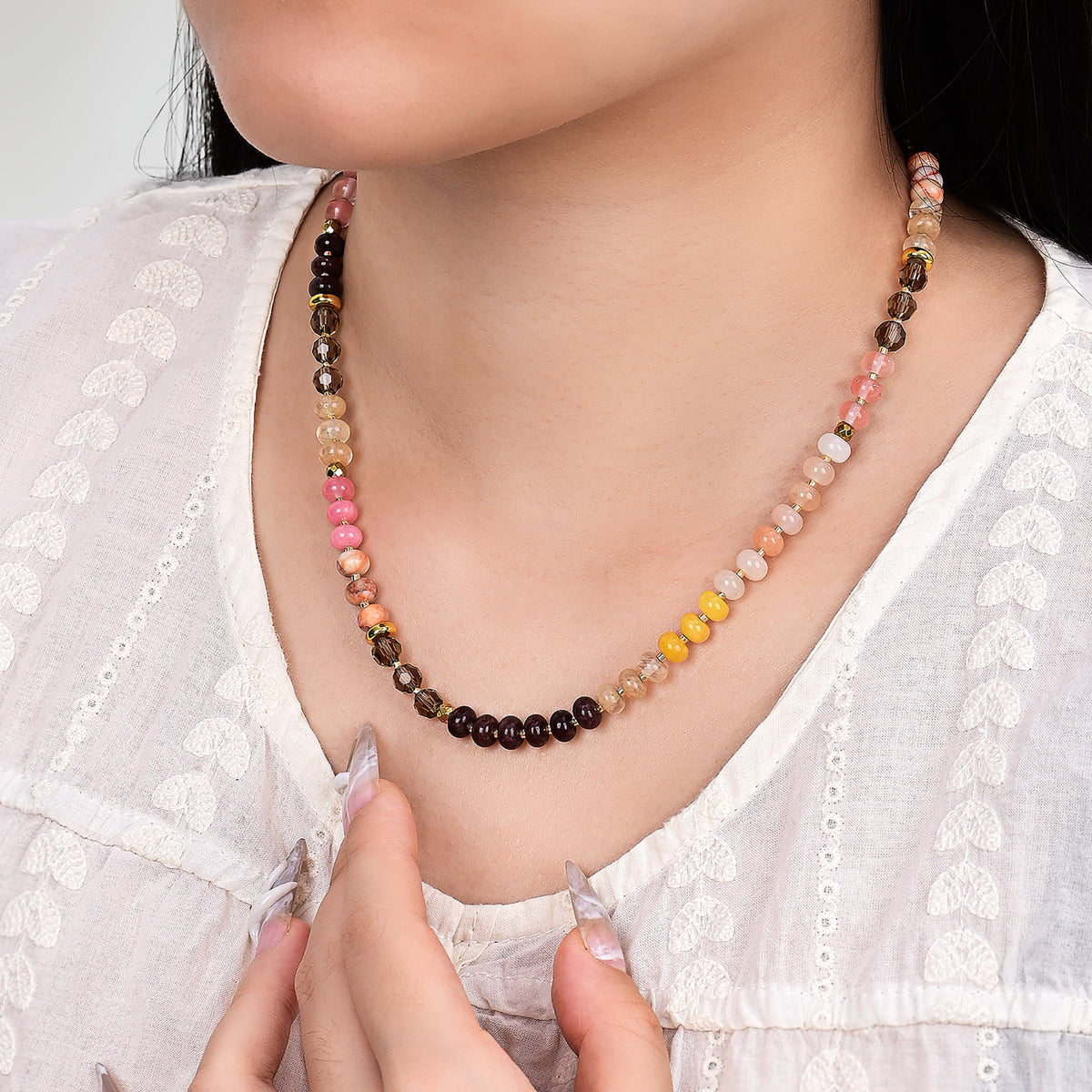 Amber Bloem Steen Ketting