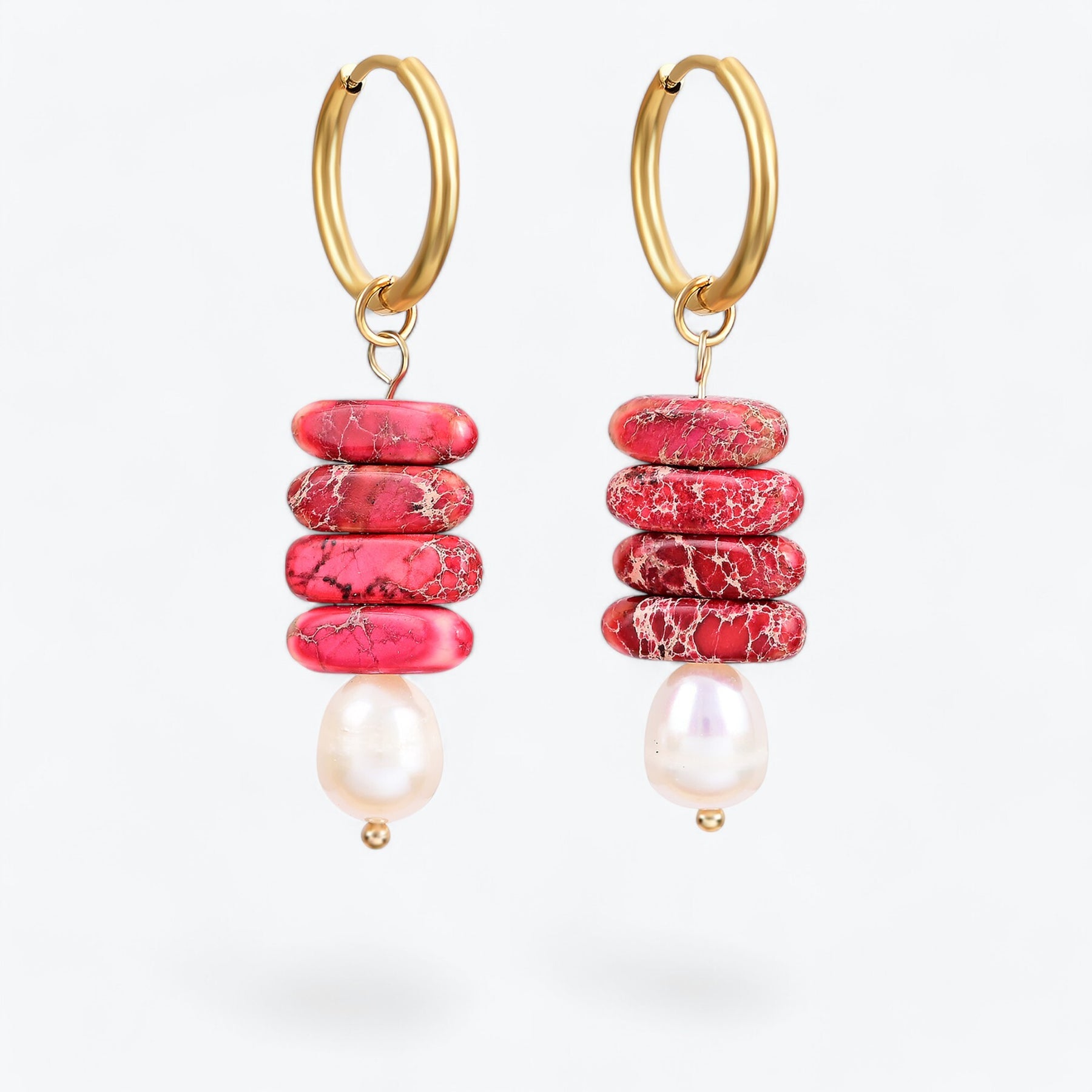 Ocean Bliss Pearl & Jade Jasper Oorring Dangles