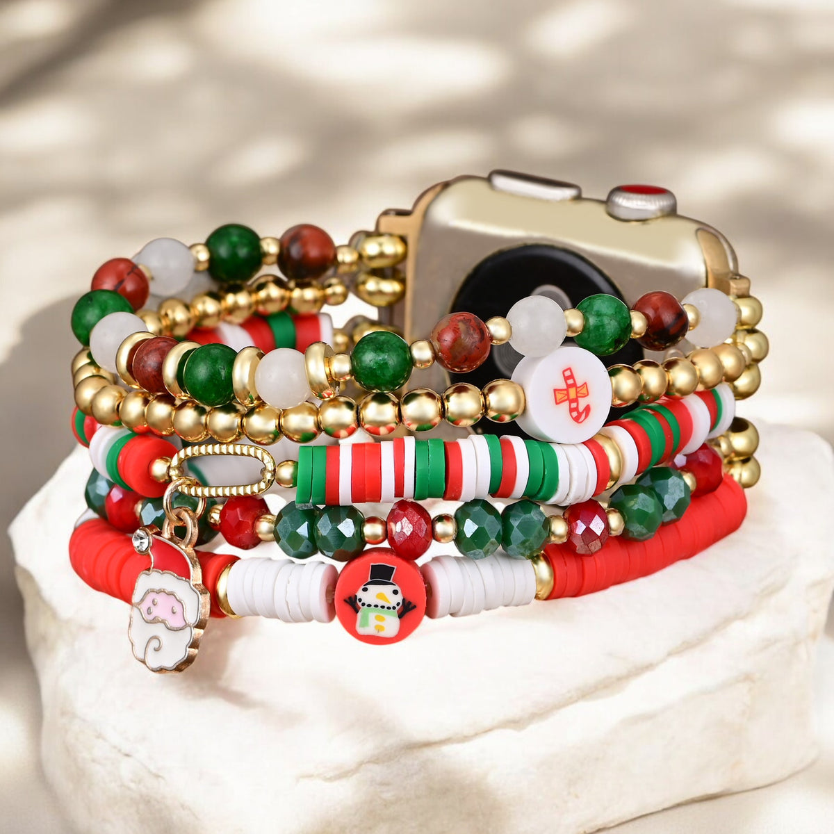 Santa Sparkle Stretch Apple Watch-band