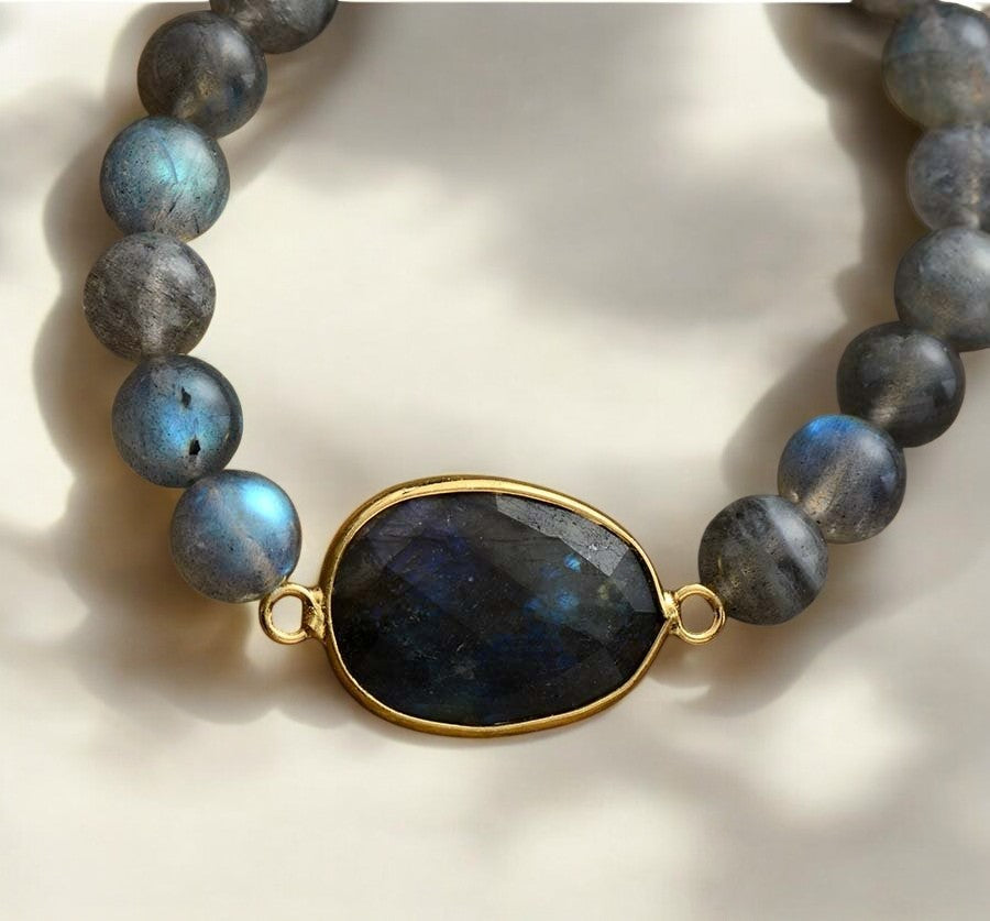 Blauwe Labradoriet Edelsteen Armband