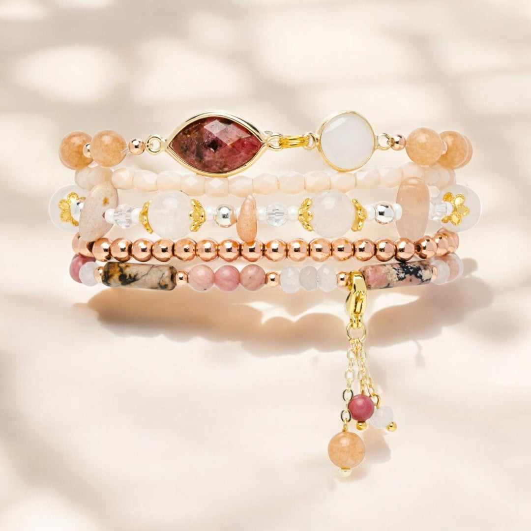 Bordeauxroze Stretch Apple Watch Bandje