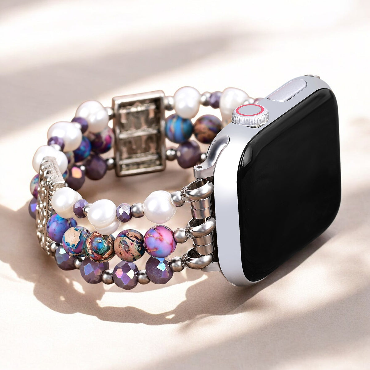 Ambachtelijke Jasper Oasis Stretch Apple Watch-band