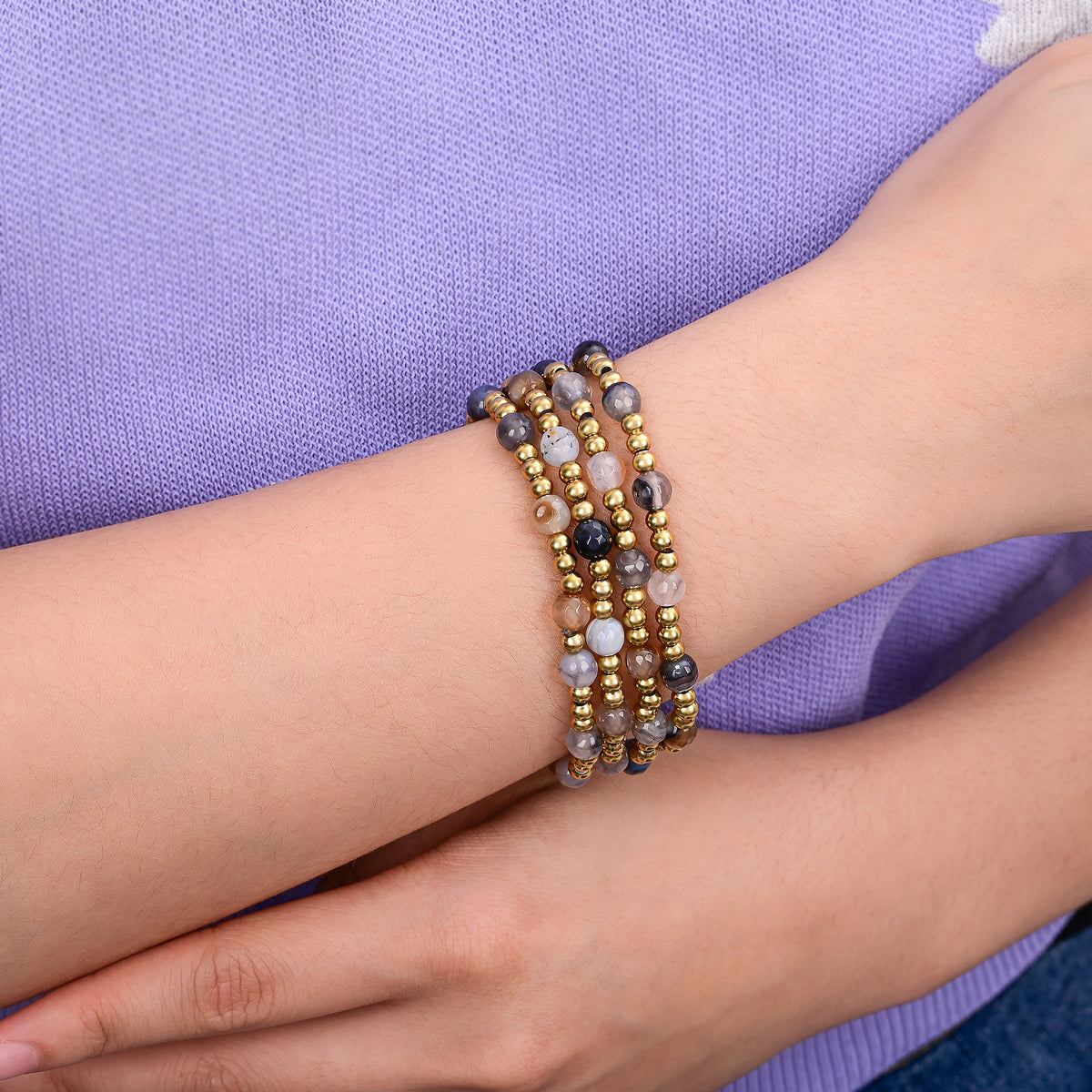 Agate Elegance Armband Set