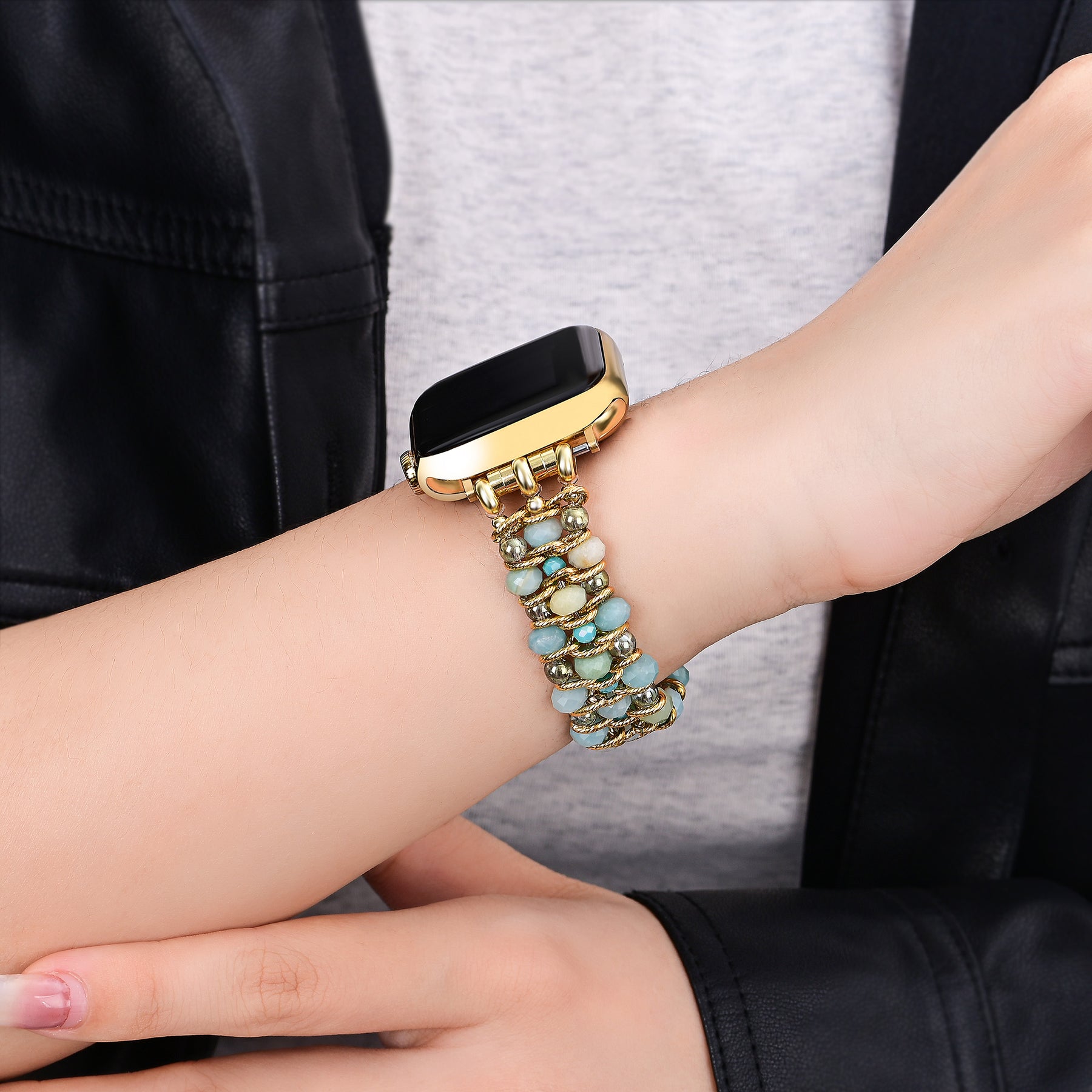 Amazoniet Droom Gevlochten Apple Watch Bandje