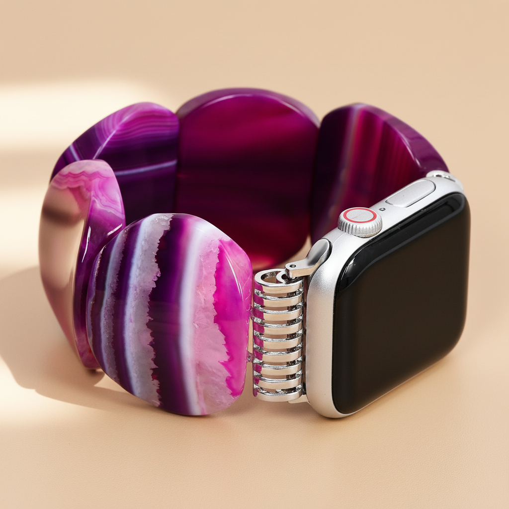 Mystic Plum Agaat Rekbare Apple Watch Band
