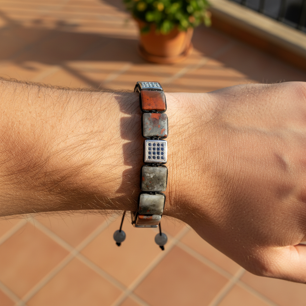 Heren Afrikaanse Bloodstone Armband