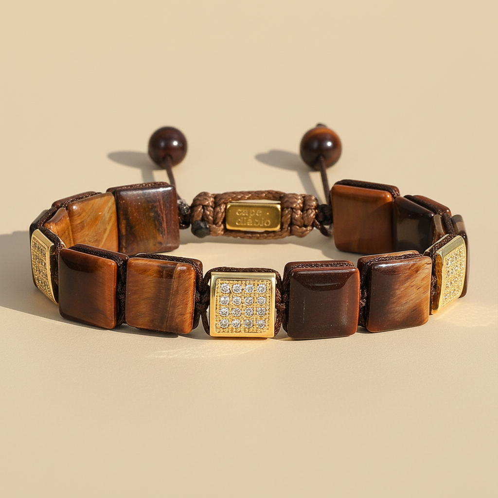Heren Rode Tijgeroog Armband