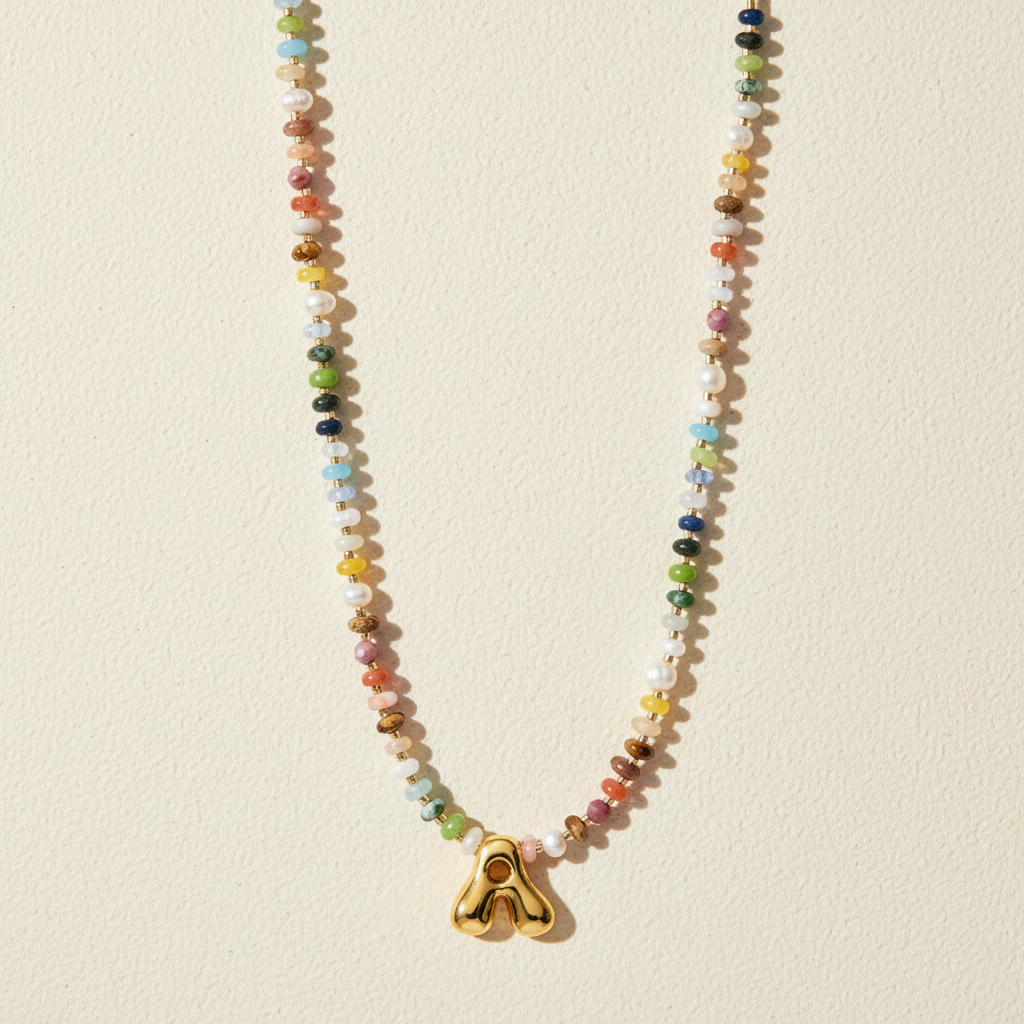 Multicolor bubbelletter ketting