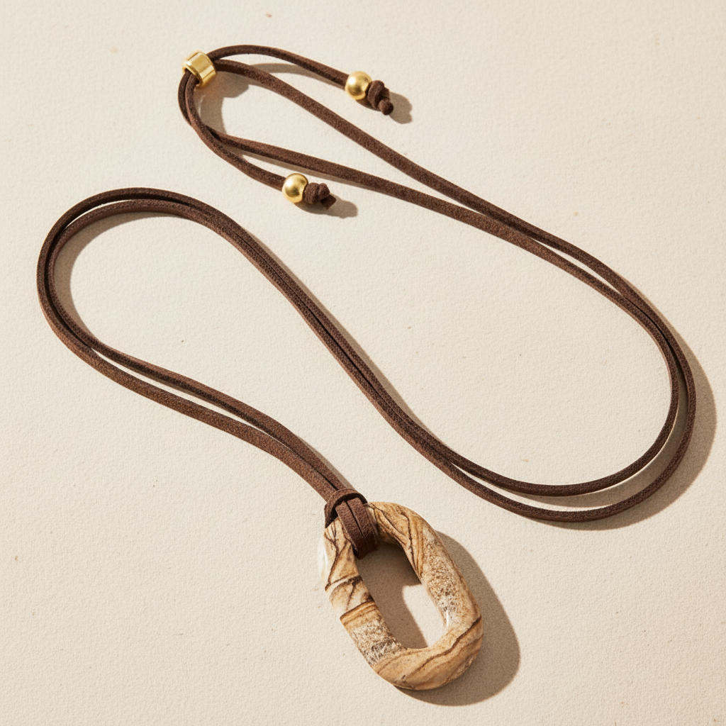 Suède afbeelding steen sereniteit ketting