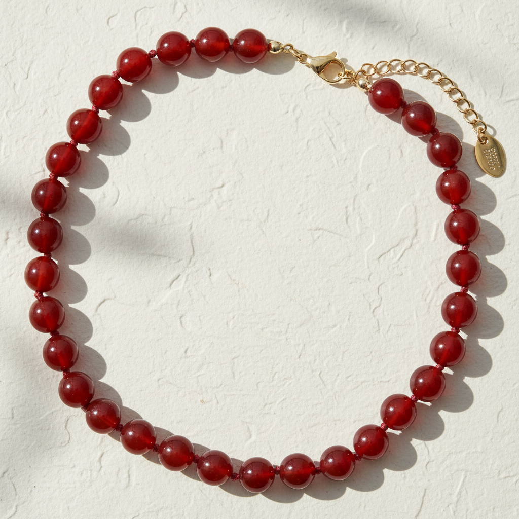 Rode Agaat Choker Ketting