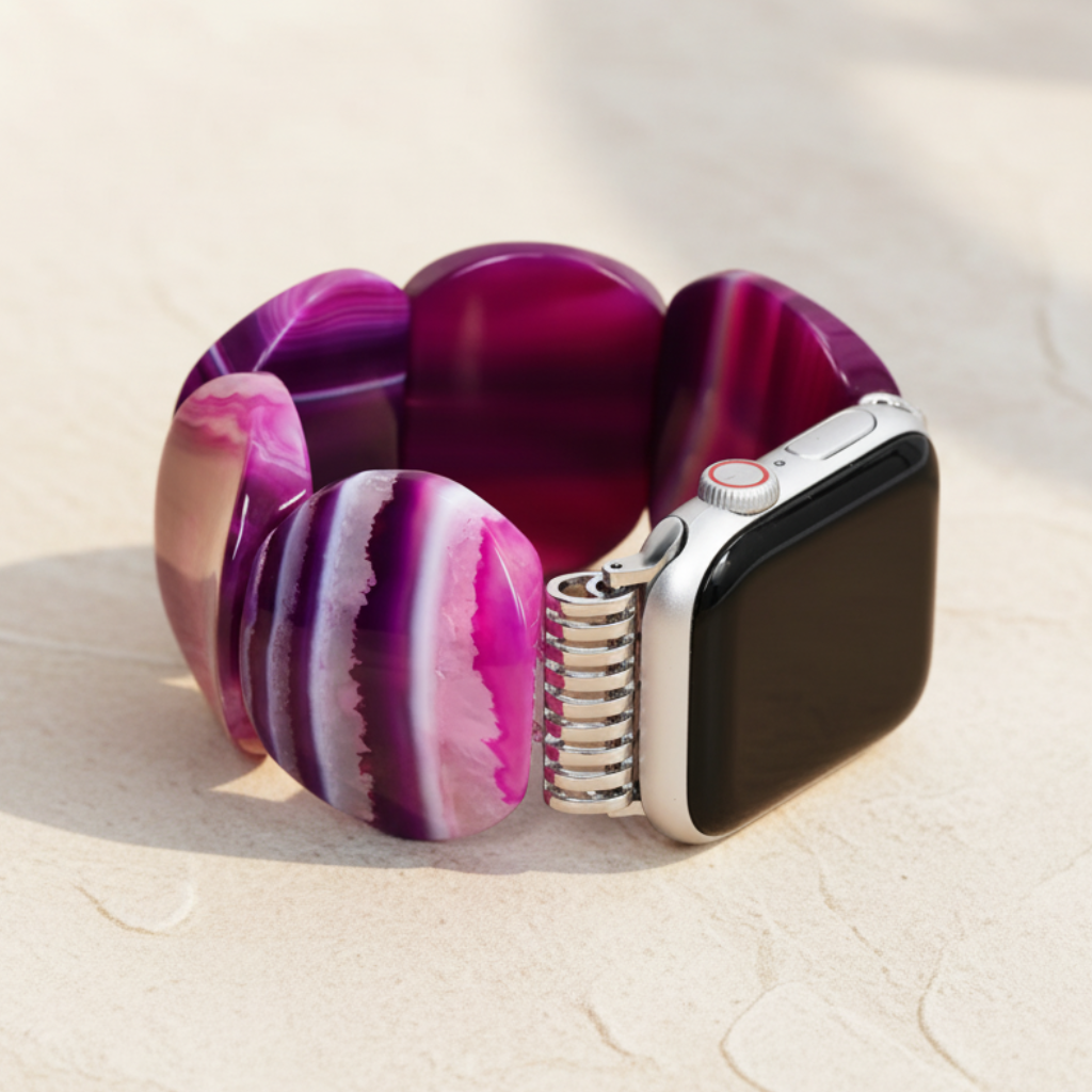 Mystic Plum Agaat Rekbare Apple Watch Band
