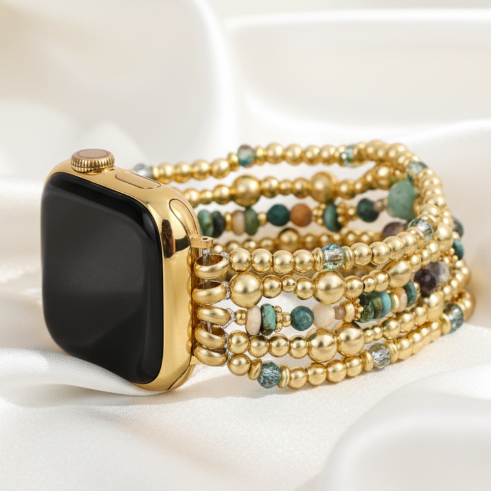 Gouden Oase Rekbare Apple Watch Bandje
