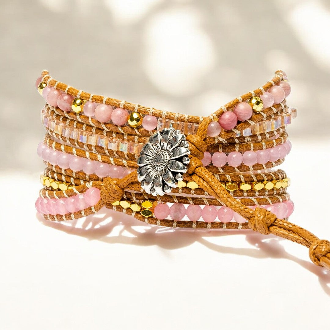 Gouden Rozenkwarts Armband