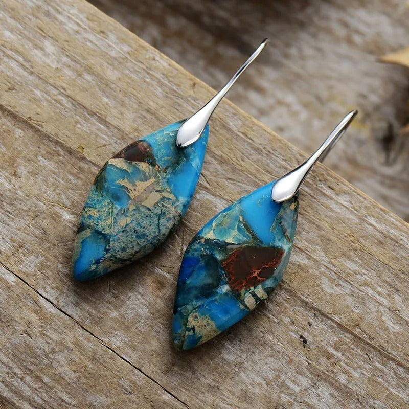 Cerulean Sands Verlaat Jasper Oorbellen