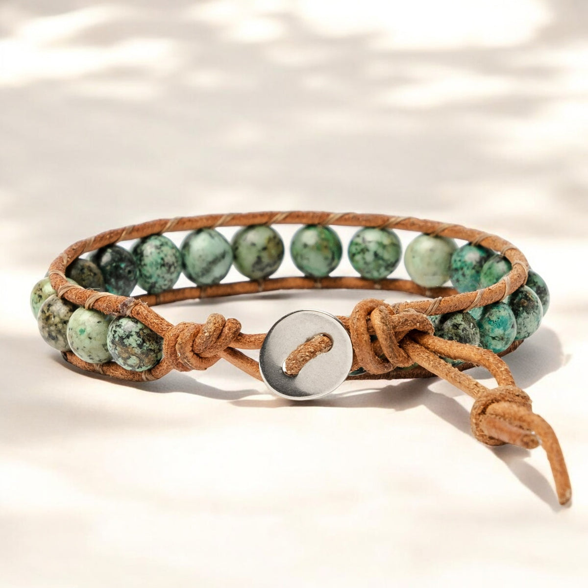 Heren Boho Afrikaanse Turquoise Armband