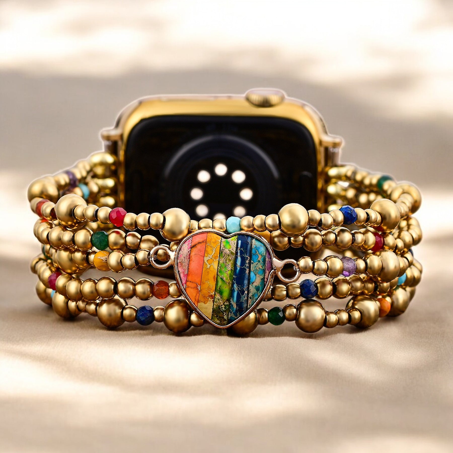 Golden Essence Heart Stretch Apple Watch-band