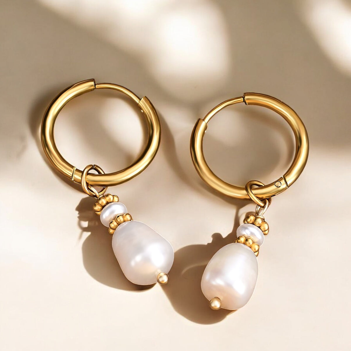 Gouden Grace Parel & Agaat Creolen