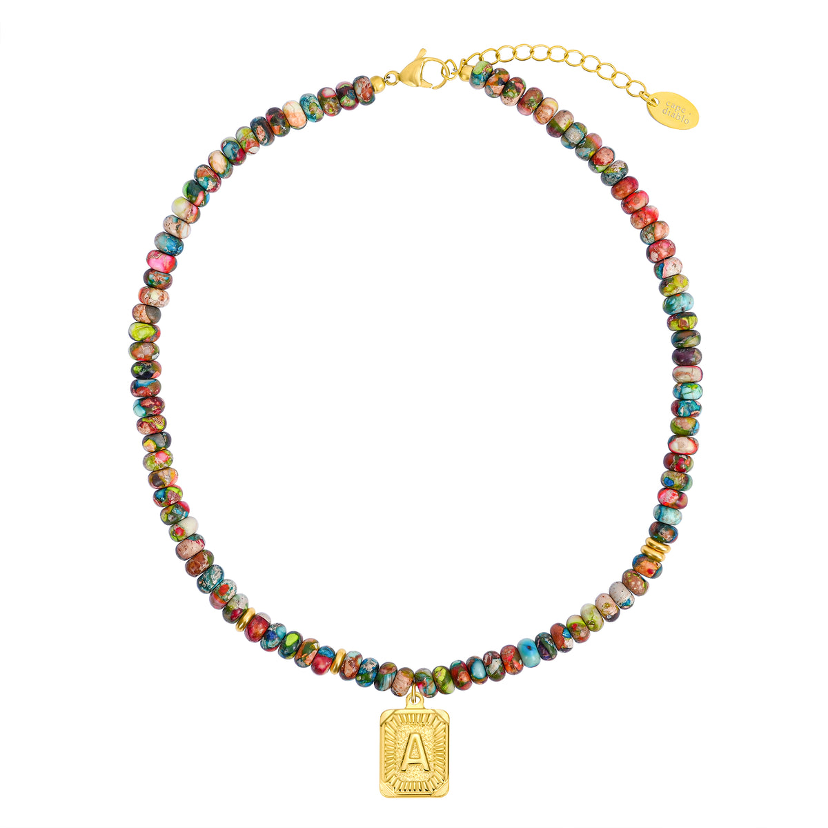 Blauwe Imperial Jaspis Letter Ketting
