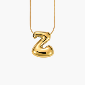 Gouden Glow Bubble Letter Initial Ketting