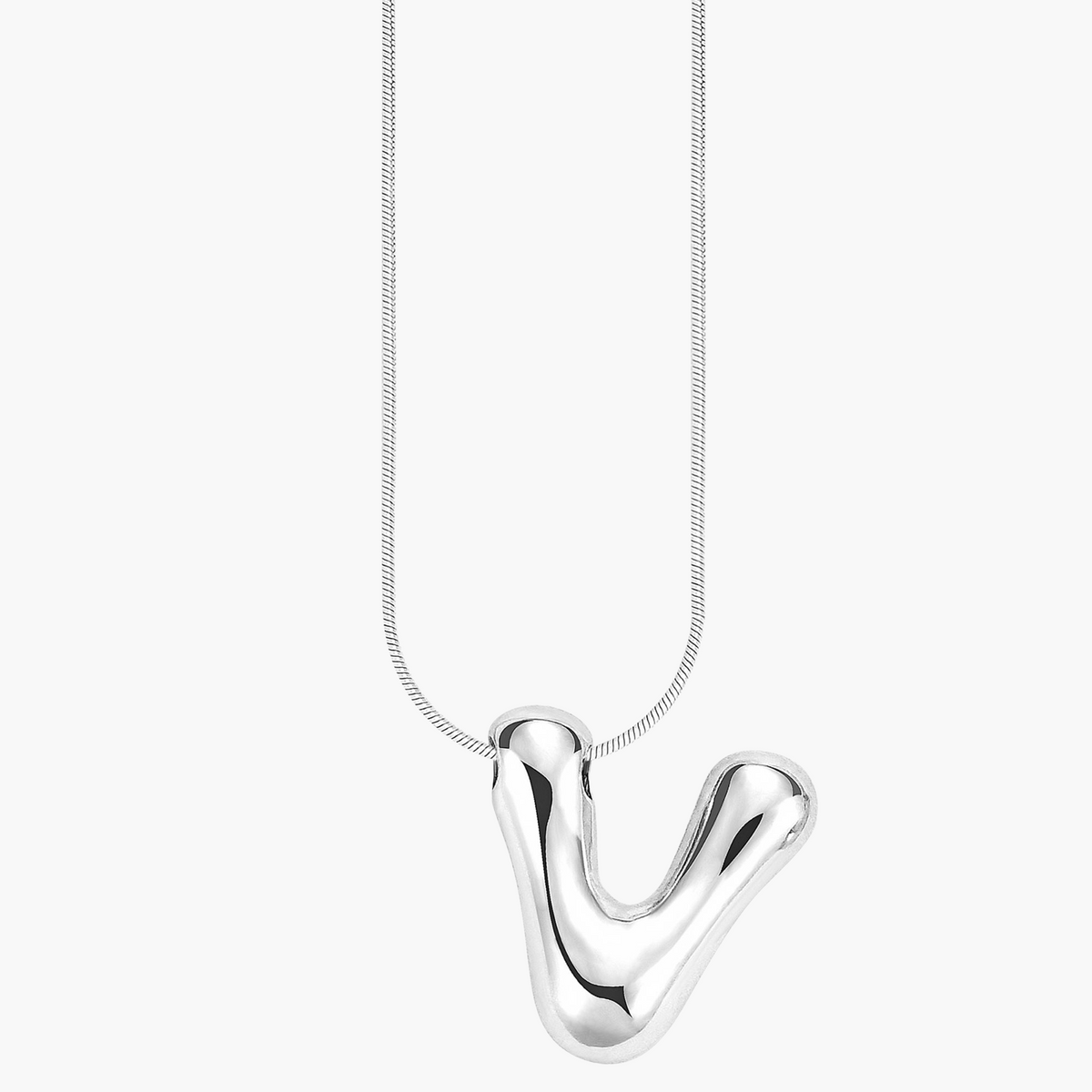 Zilveren Glow Bubble Letter Initial Ketting