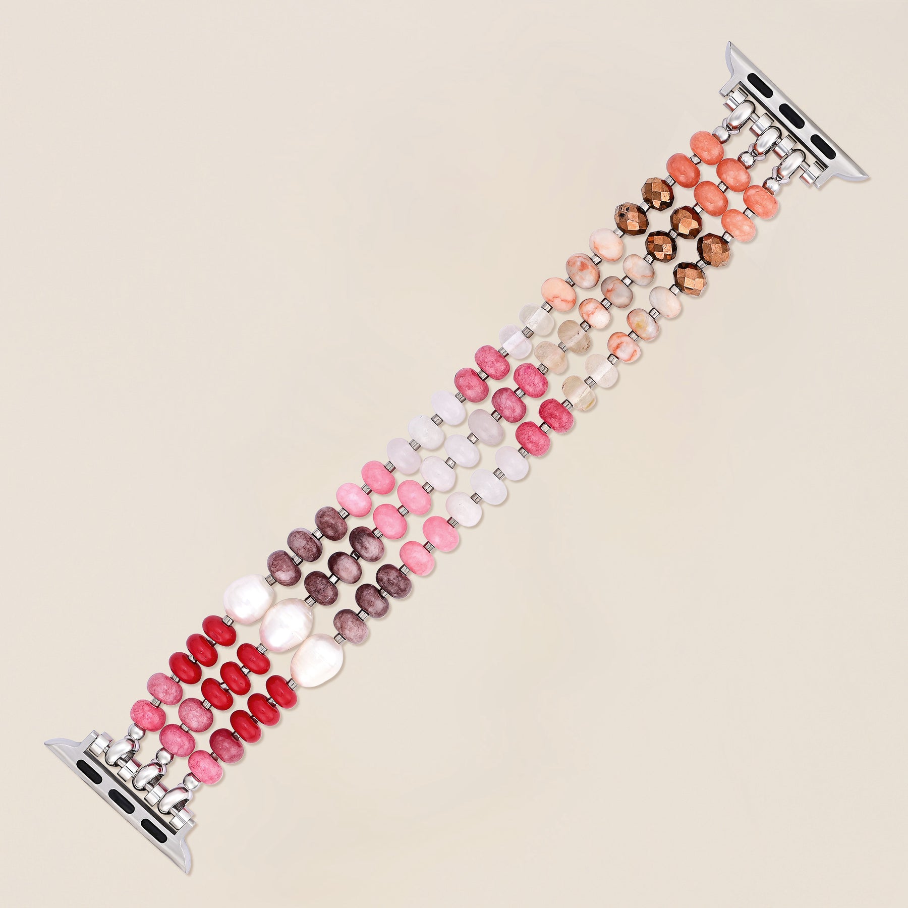 Ruby Blush Stone Stretch Apple Watch Bandje